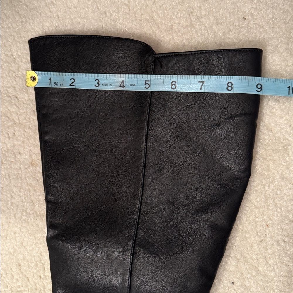 Easy Street Black Heeled Flat Boots Side Zipper and Extender Zipper Wide Calf - Picture 6 of 10